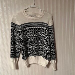 LOFT Black and White Patterned Sweater